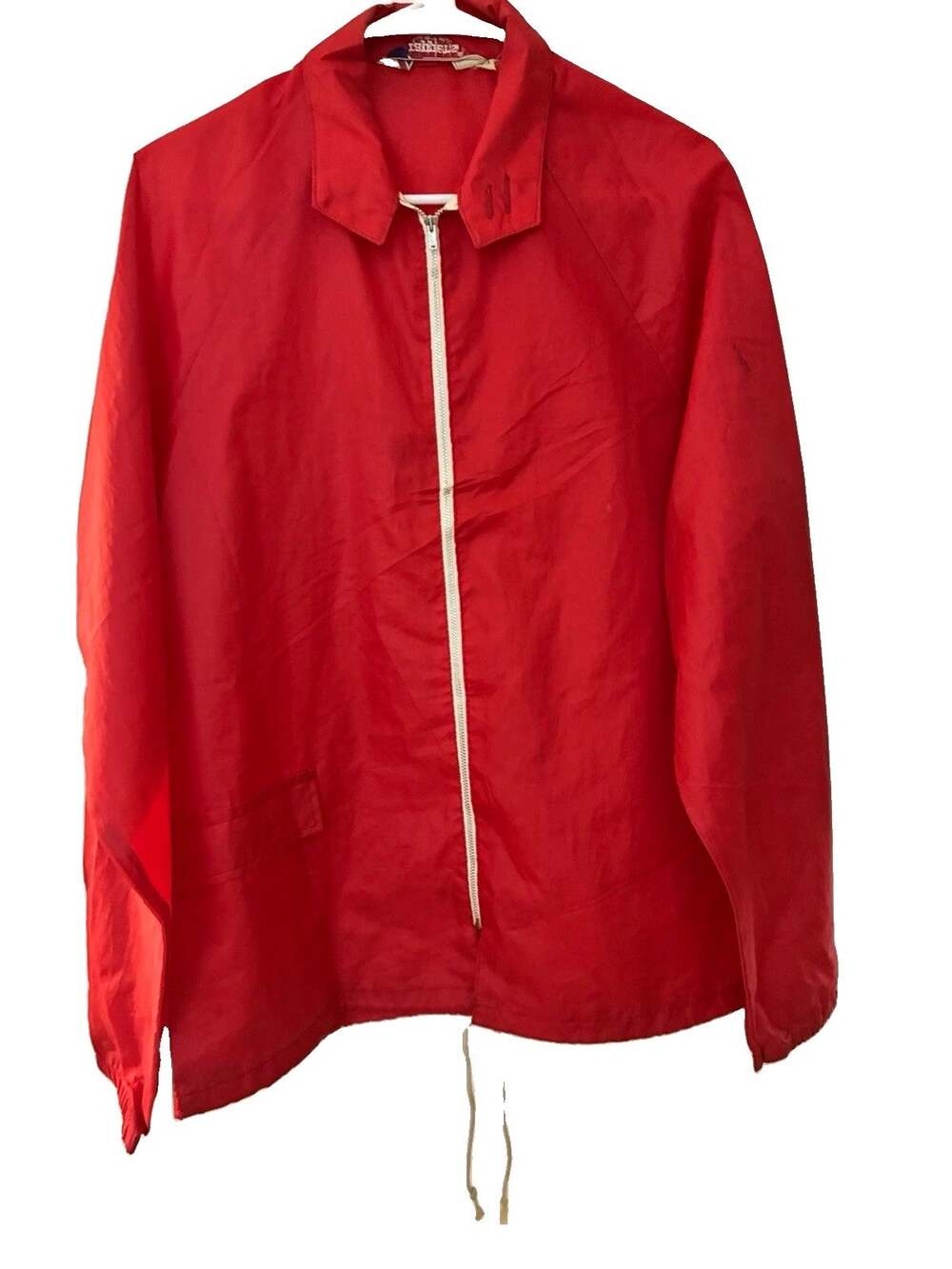Vintage Rappers Washington Mfg Co Coaches Jacket Red Mens M Blank Zip USA Metal